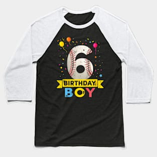 Kids 6 Year Old Baseball 6Th Birthday Boy Baseball T-Shirt